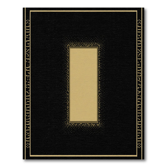 Dark Gold Rectangular Frame Pixel Border Canvas Rug
