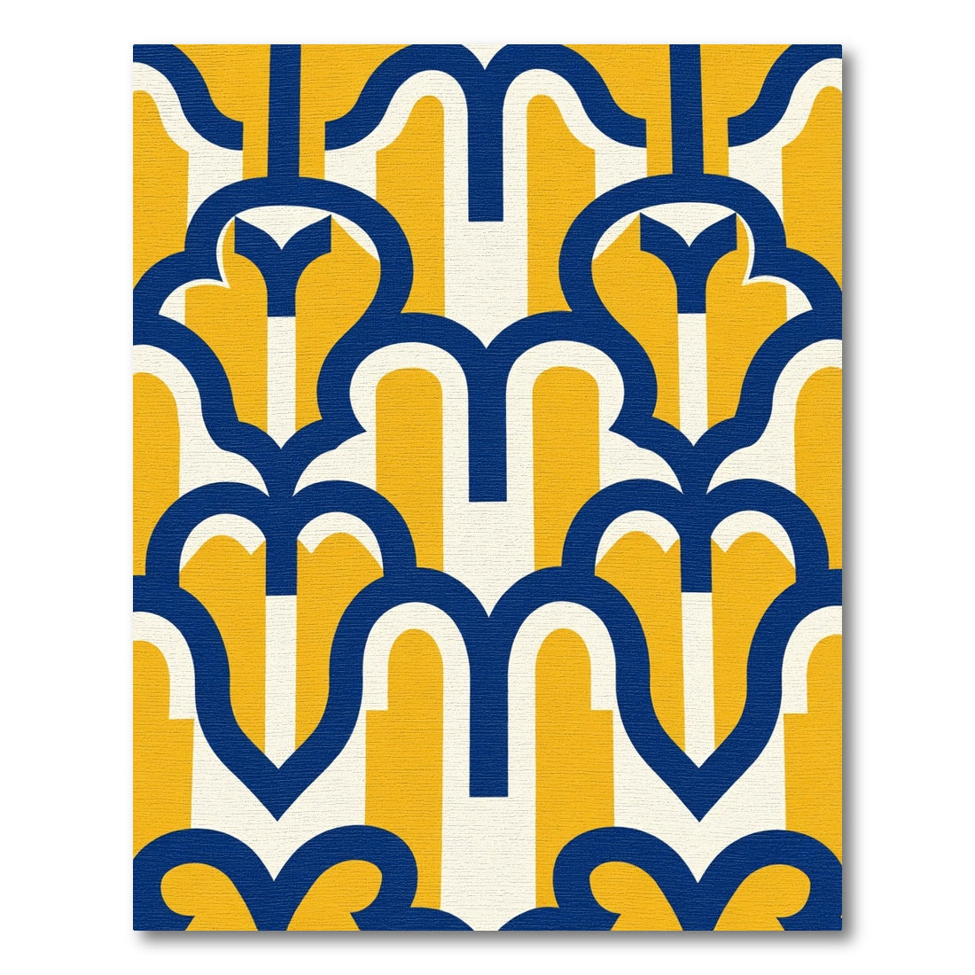 Bold Navy Yellow Archway Bloom Rug