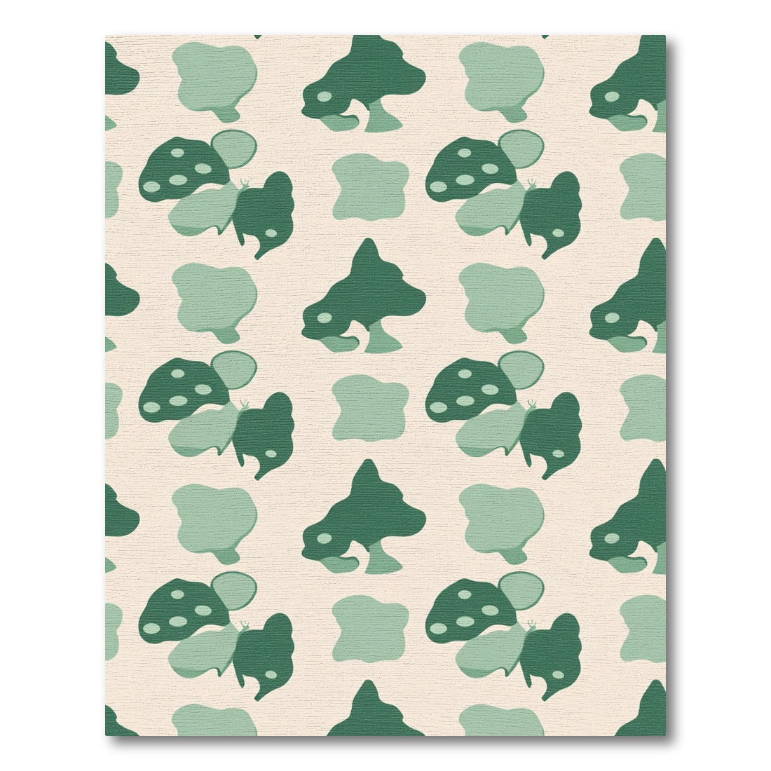 Sage Green Abstract Organic Shapes Rug