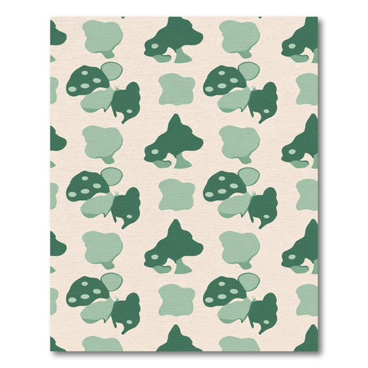 Sage Green Abstract Organic Shapes Rug