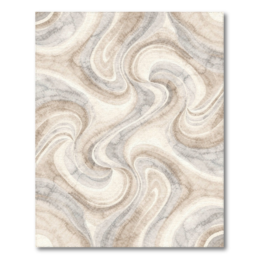 Beige Swirl Abstract No. 4 Area Rug