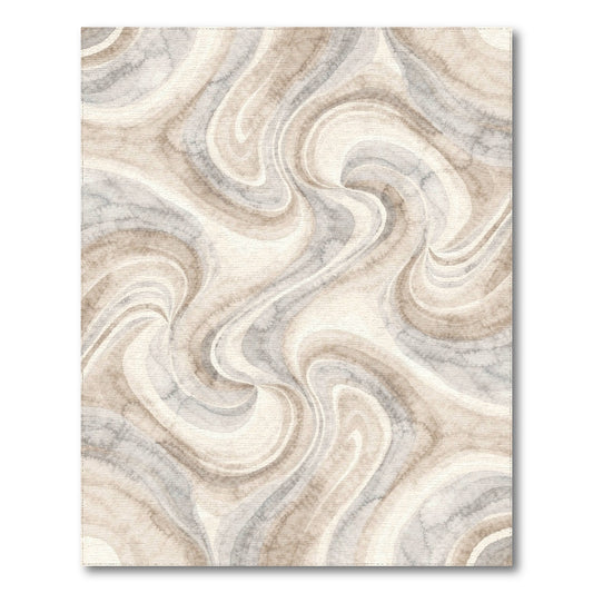 Beige Swirl Abstract Area Rug
