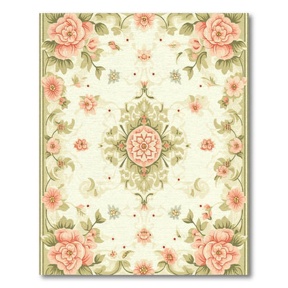 Coral Garden Floral Medallion Rug