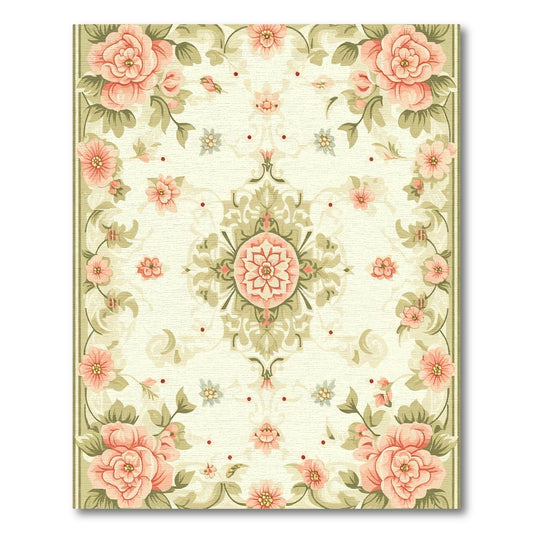 Coral Garden Floral Medallion Rug