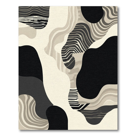 Monochromatic Abstract Organic Flow Rug