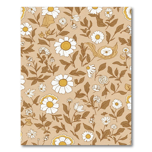 Retro Floral Field Daisy Arrangement Rug