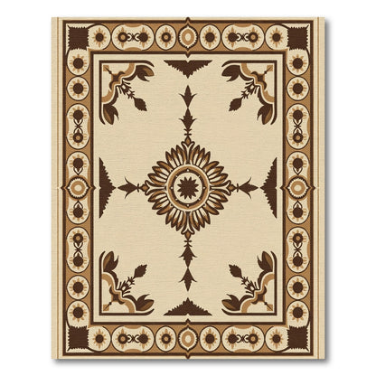 Brown Terra Cotta Floral Medallion Rug