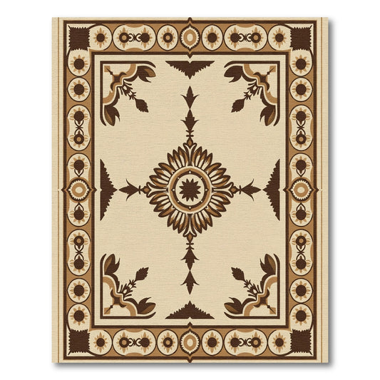 Brown Terra Cotta Floral Medallion Rug