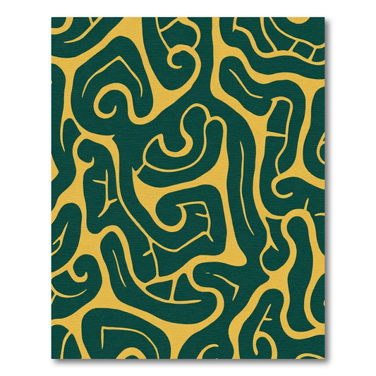 Emerald Amber Abstract Flow Rug