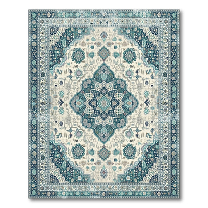 Teal Persian Medallion Area Rug