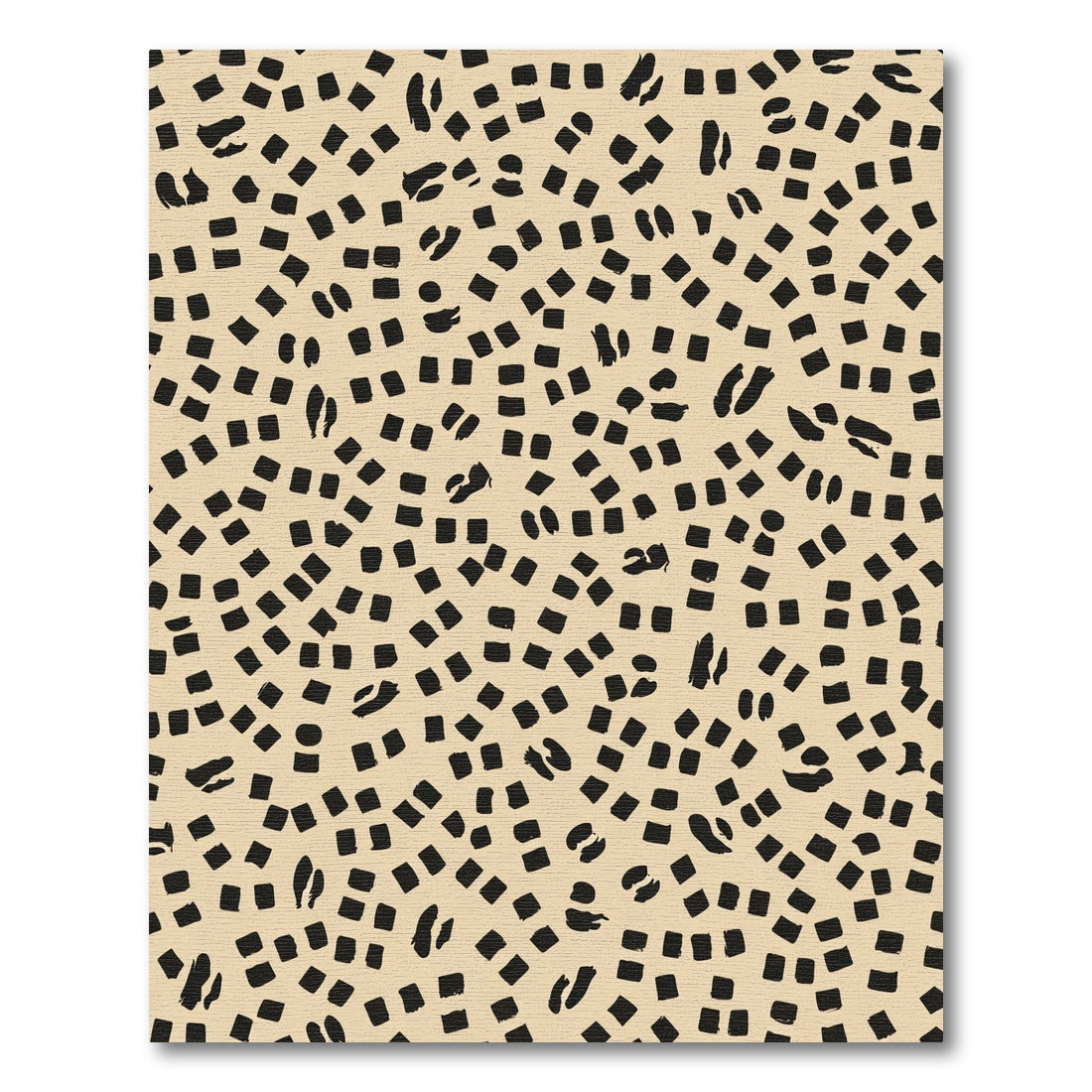 Abstract Black Square Brushstrokes Rug