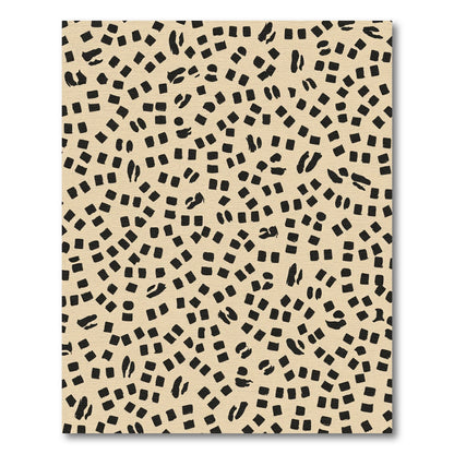 Abstract Black Square Brushstrokes Rug