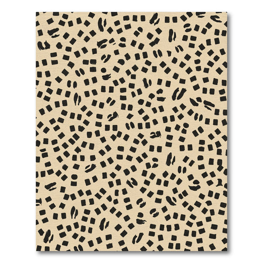 Abstract Black Square Brushstrokes Rug