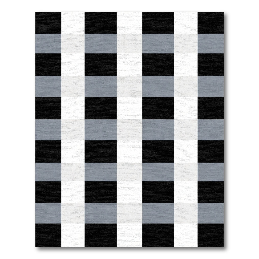 Classic Gray Black White Checkered Rug