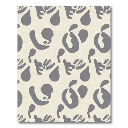 Cream Gray Organic Abstract Shapes Rug