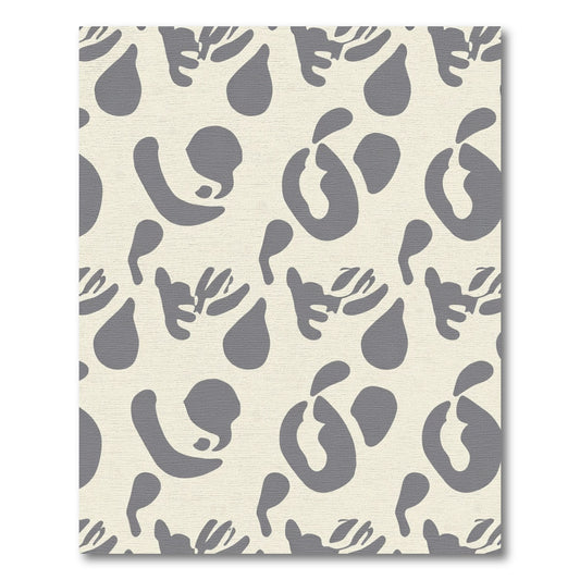 Cream Gray Organic Abstract Shapes Rug