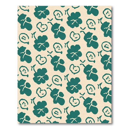 Teal Floral Swirl Botanical Garden Rug