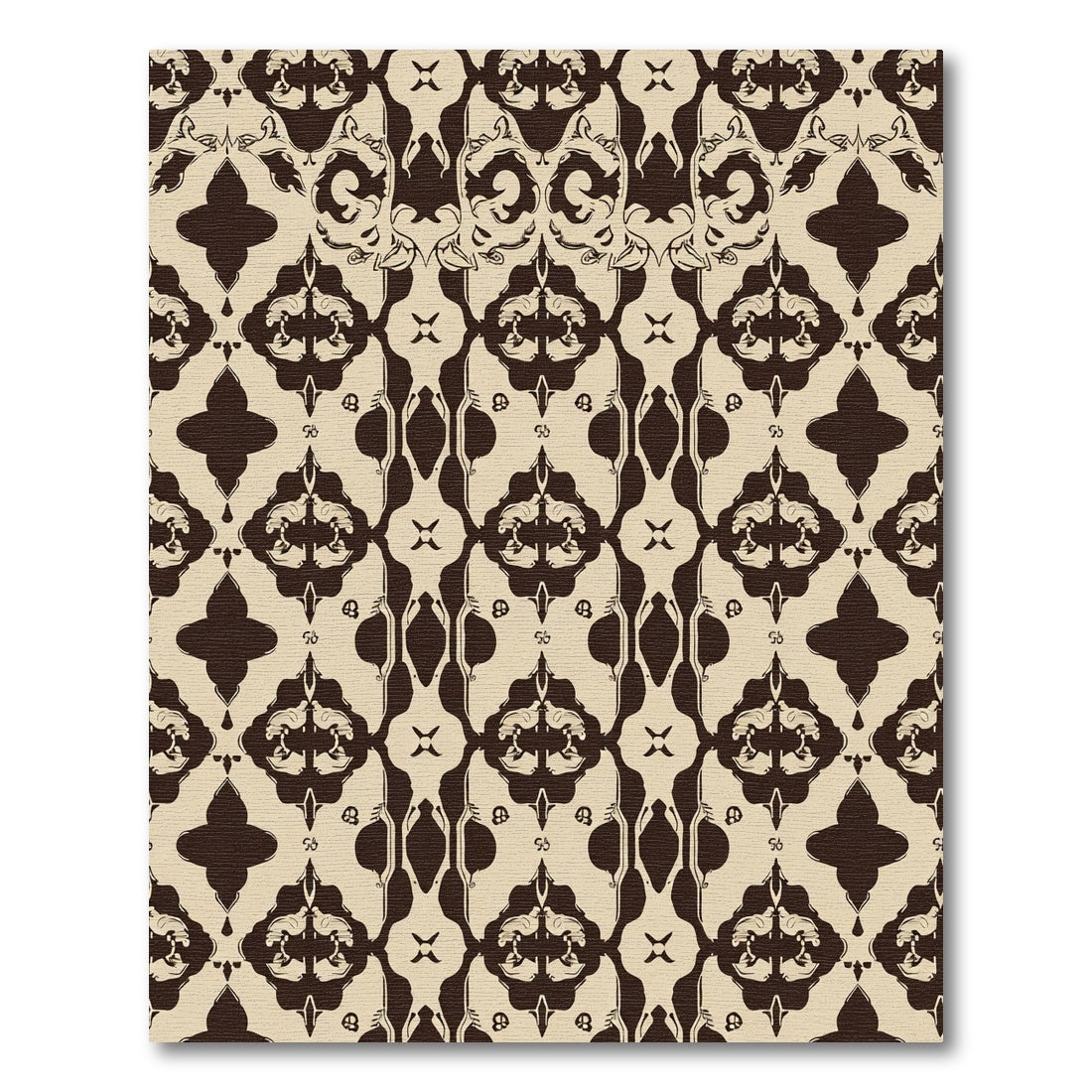 Elegant Khaki Baroque Damask Rug