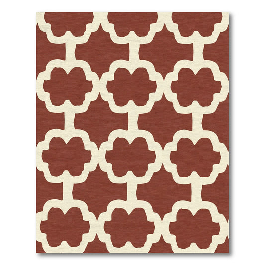 Terracotta Cream Quatrefoil Chain Rug