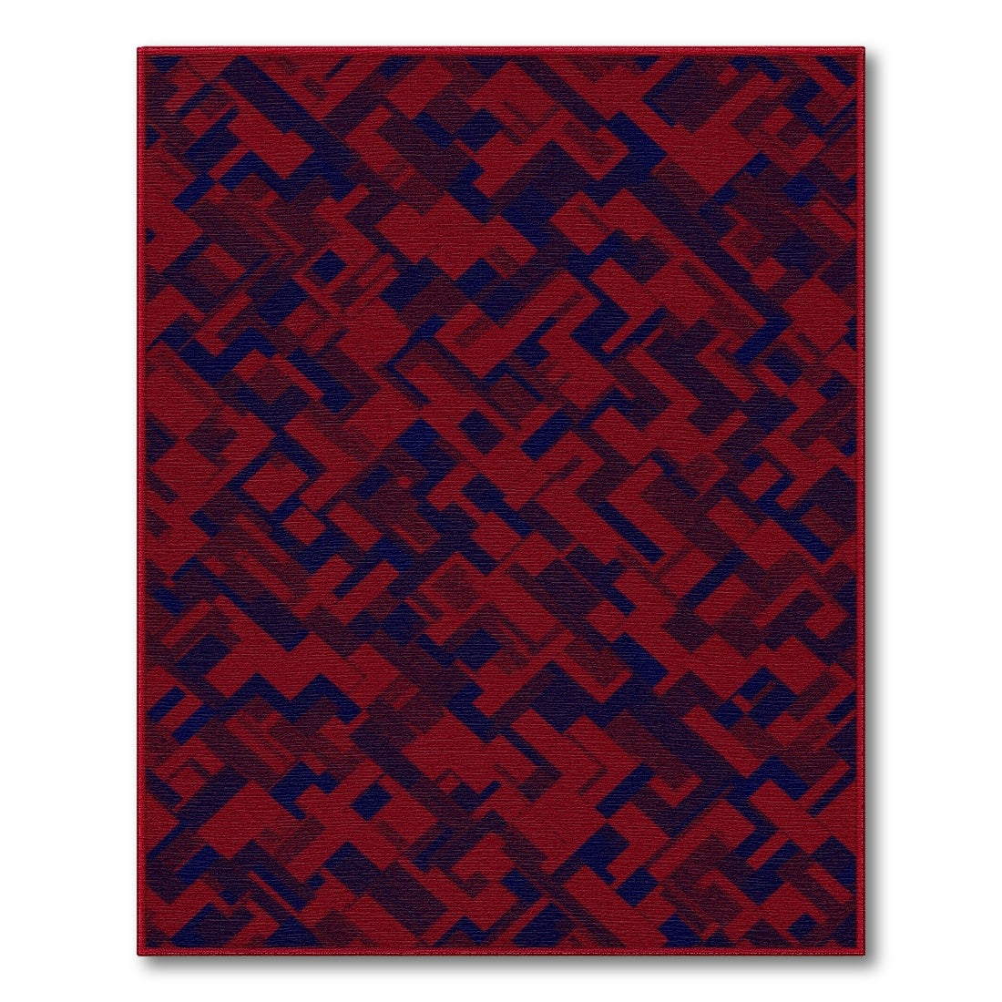 Red Geometric Modern Area Rug