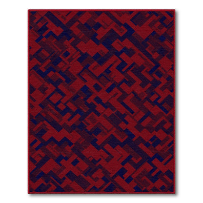 Red Geometric Modern Area Rug