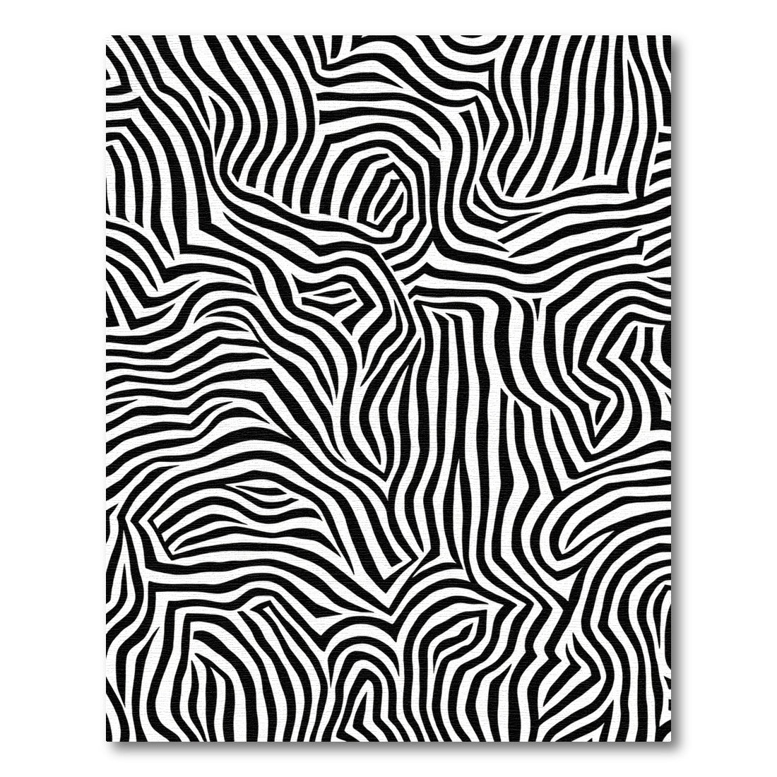 Abstract Black White Animal Print Rug