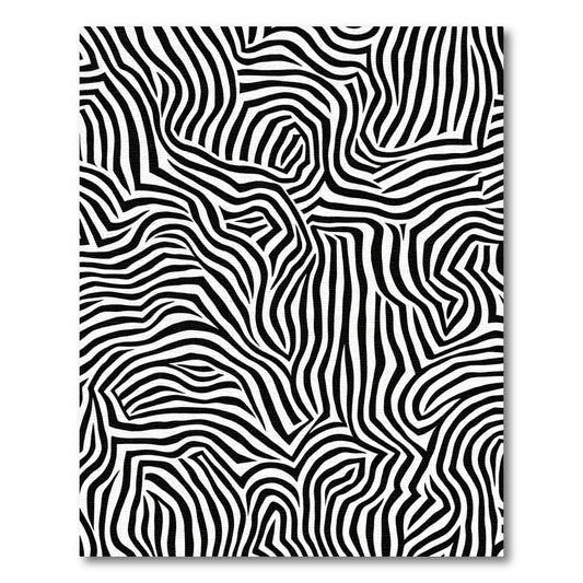 Abstract Black White Animal Print Rug