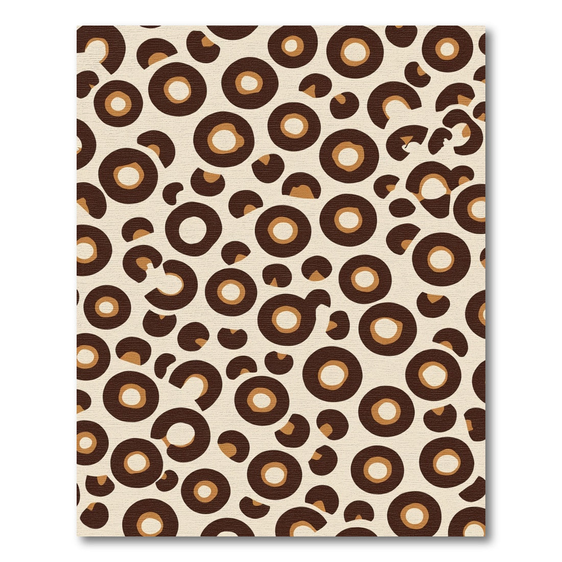 Brown Cream Polka Dot Medallion Rug