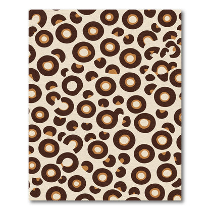 Brown Cream Polka Dot Medallion Rug