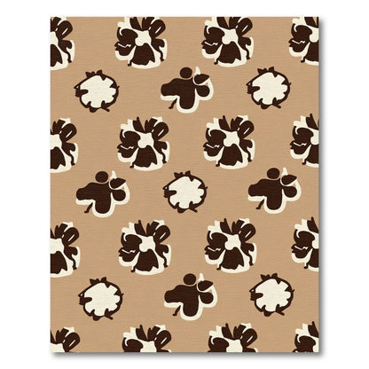 Brown And Cream Abstract Floral Rug