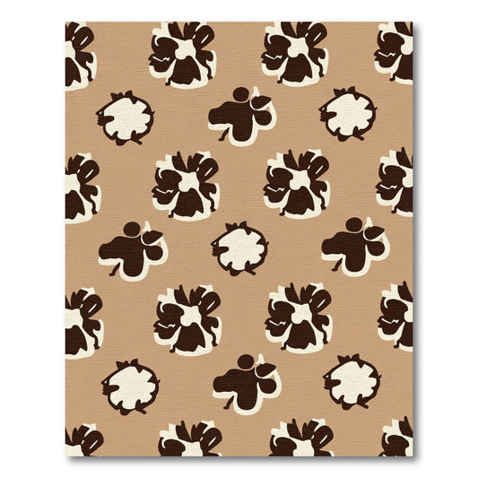 Brown And Cream Abstract Floral Rug