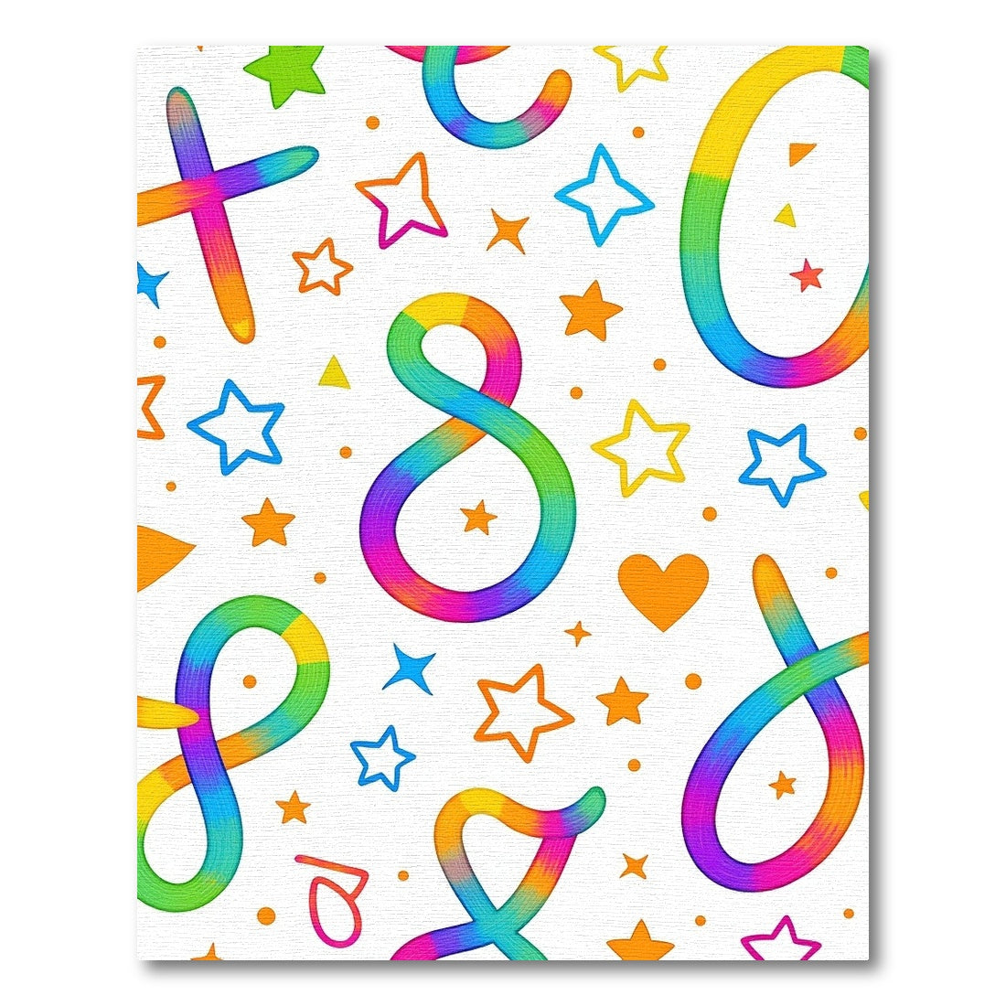 Gradient Rainbow Alphabet Stars Rug