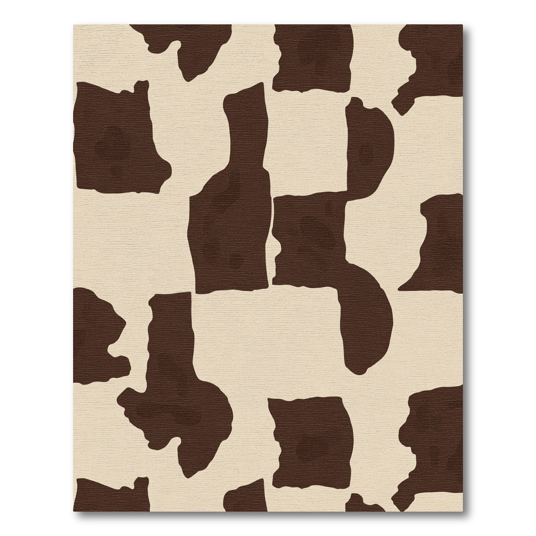 Brown Cream Abstract Cow Spots Rug