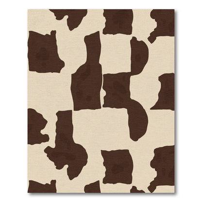 Brown Cream Abstract Cow Spots Rug
