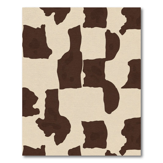 Brown Cream Abstract Cow Spots Rug