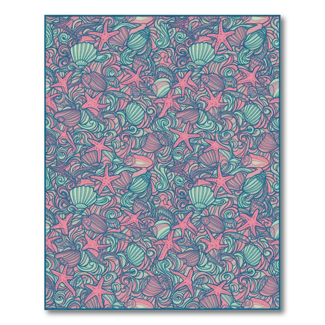 Pink Starfish Coastal Area Rug