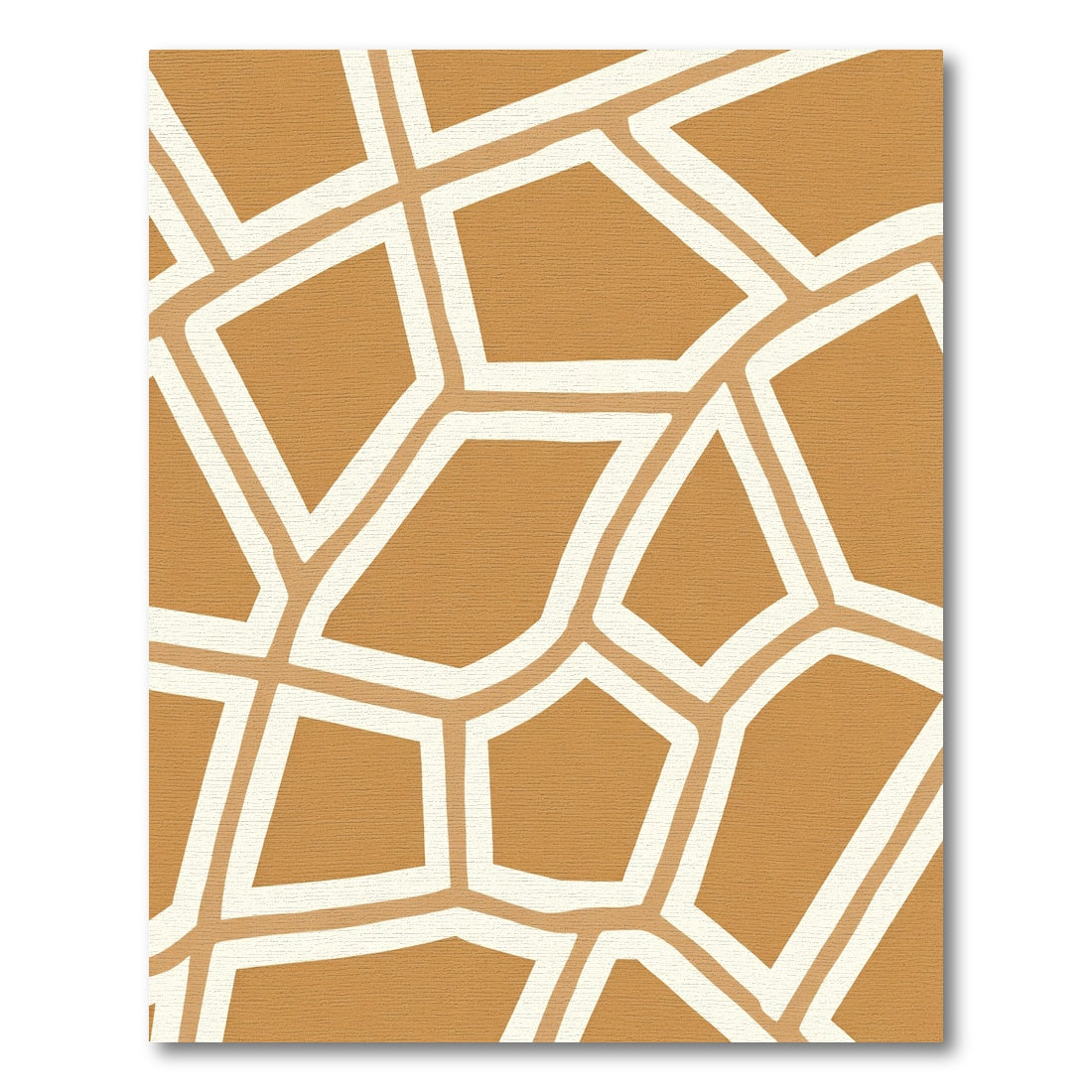 Golden Beige Irregular Animal Print Rug