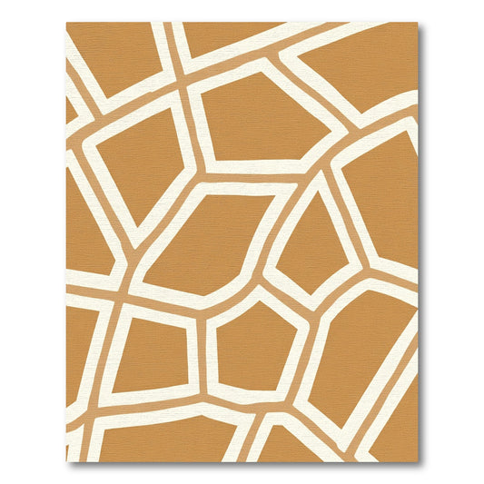 Golden Beige Irregular Animal Print Rug