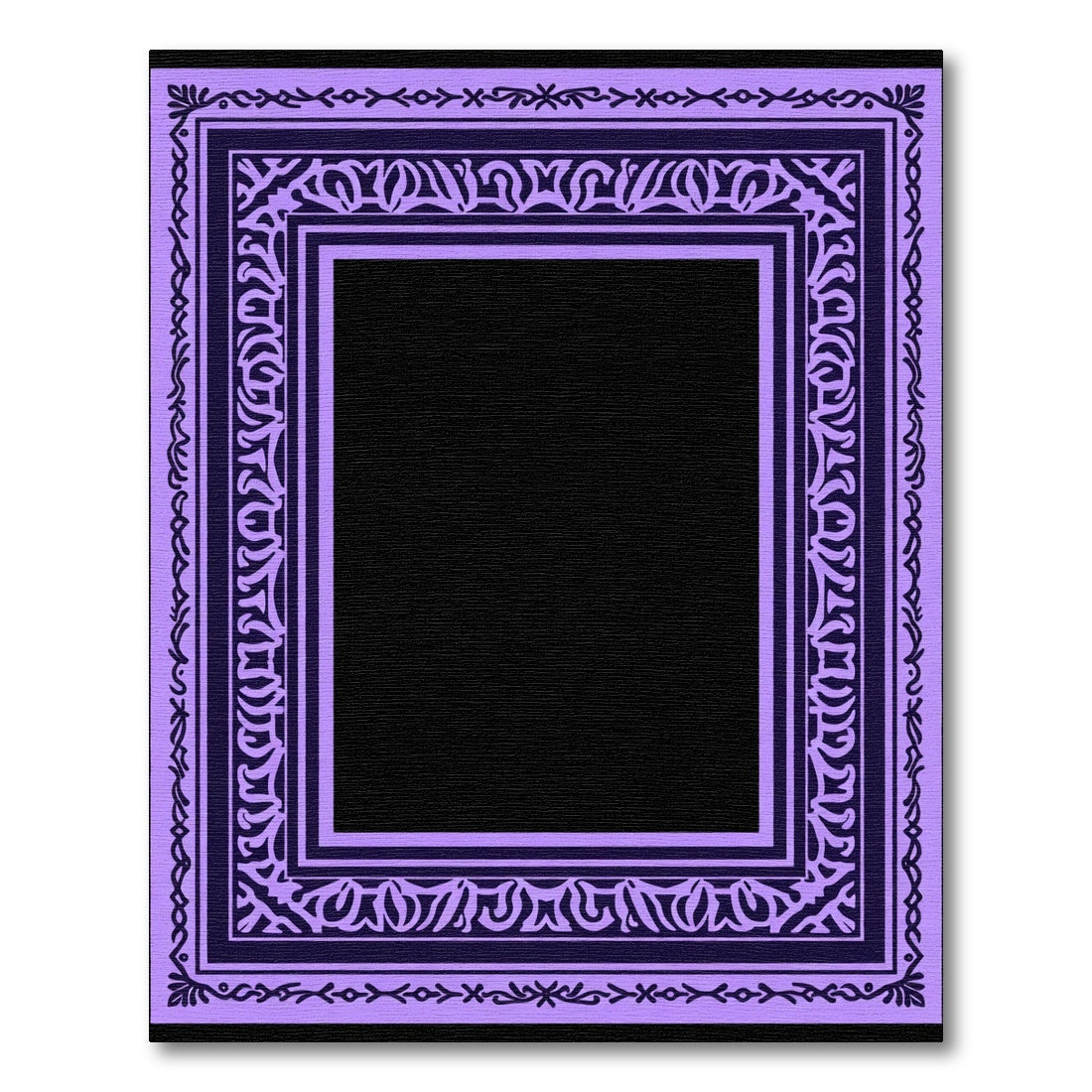 Ornate Lavender Geometric Border Rug