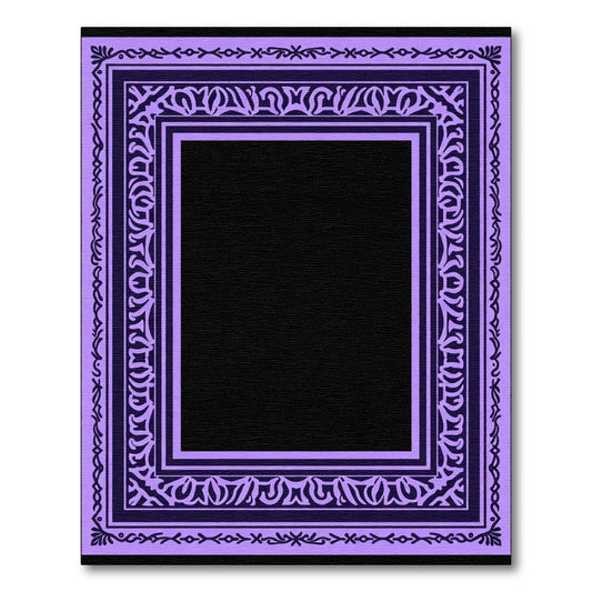 Ornate Lavender Geometric Border Rug
