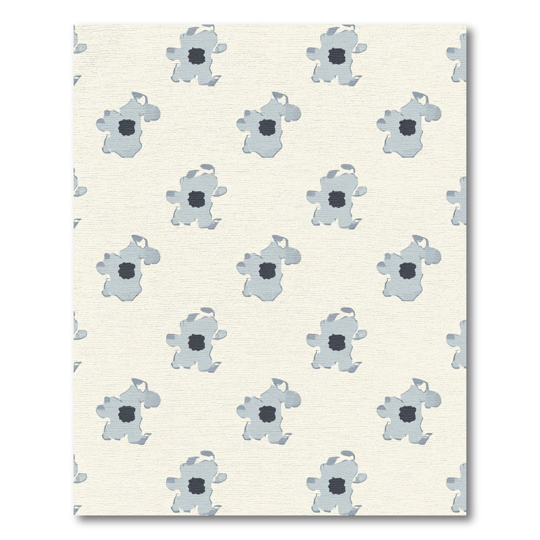 Pale Gray Abstract Blob Pattern Rug