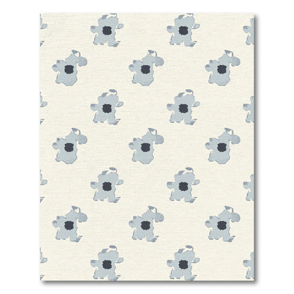 Pale Gray Abstract Blob Pattern Rug