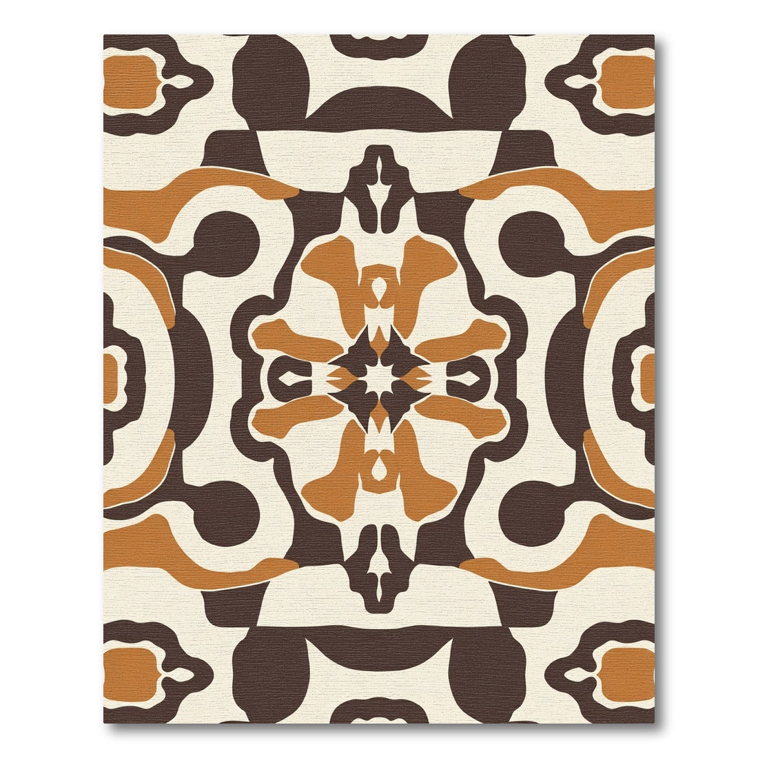 Earthy Mid Century Abstract Mandala Rug