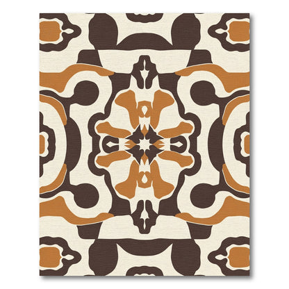 Earthy Mid Century Abstract Mandala Rug