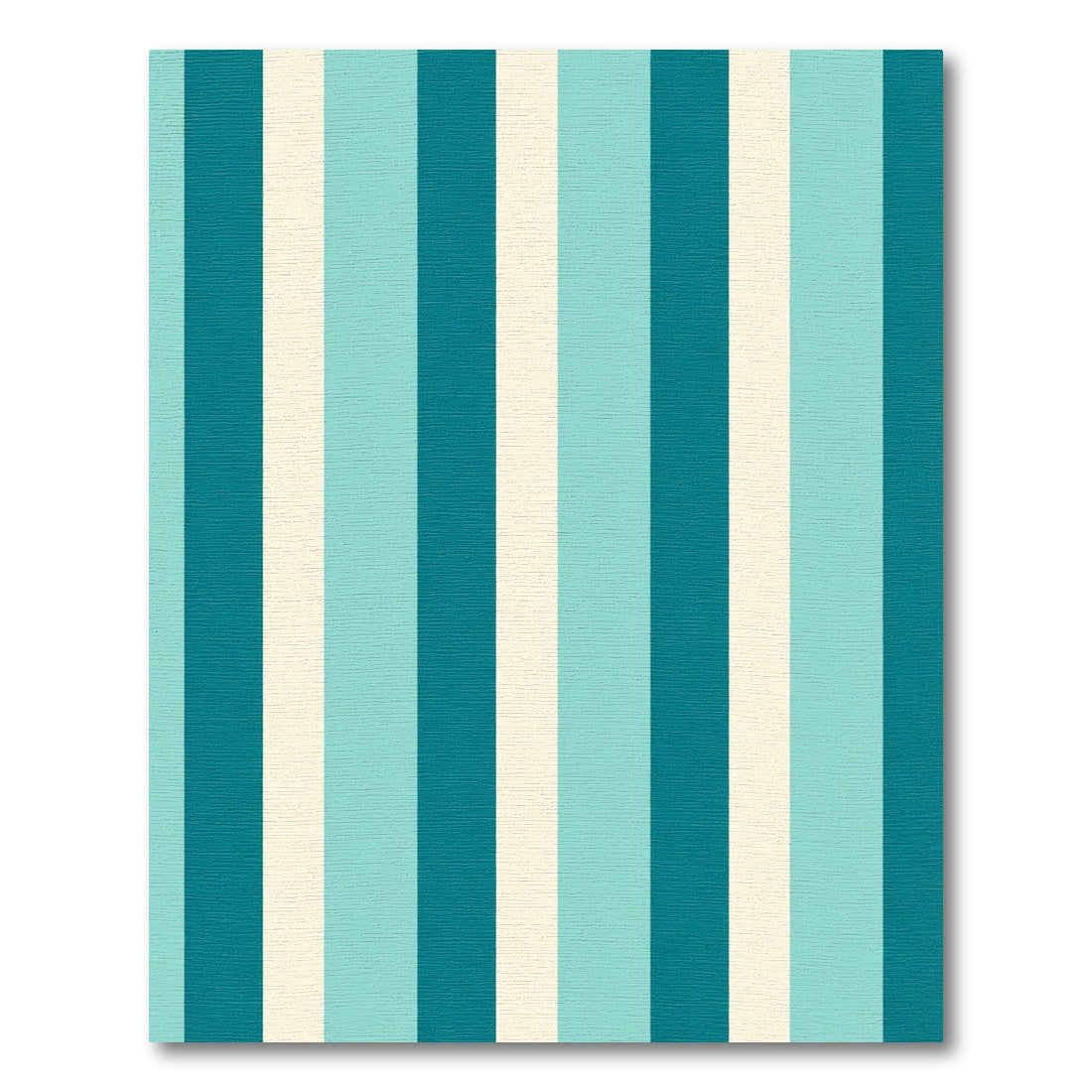 Aqua Teal Cream Vertical Stripes Rug