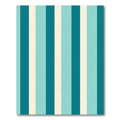Aqua Teal Cream Vertical Stripes Rug