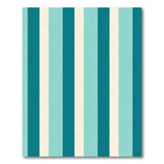 Aqua Teal Cream Vertical Stripes Rug