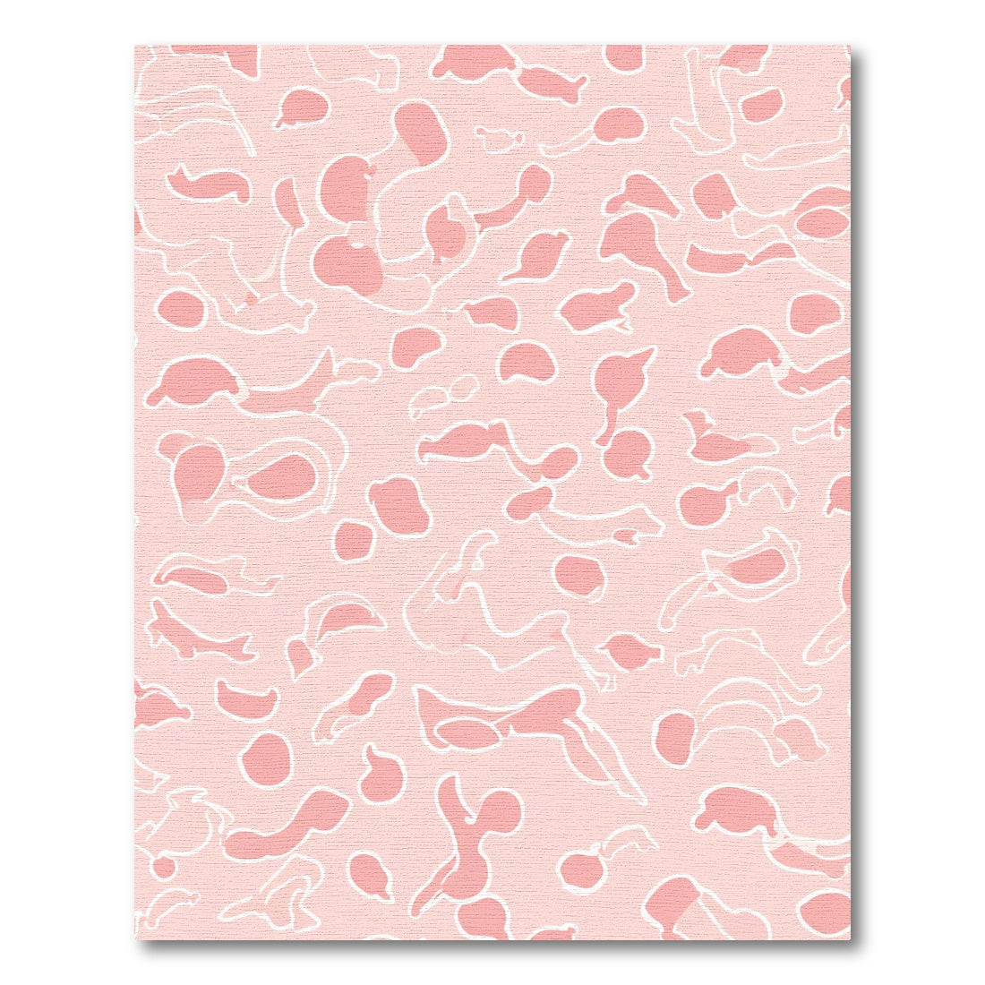 Soft Pink Abstract Amoeba Forms Rug