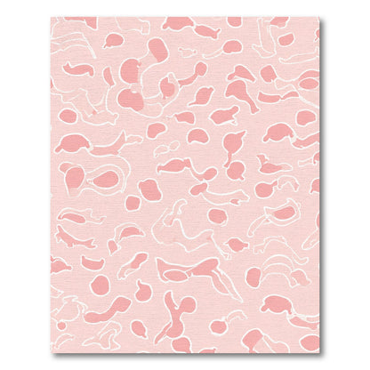 Soft Pink Abstract Amoeba Forms Rug
