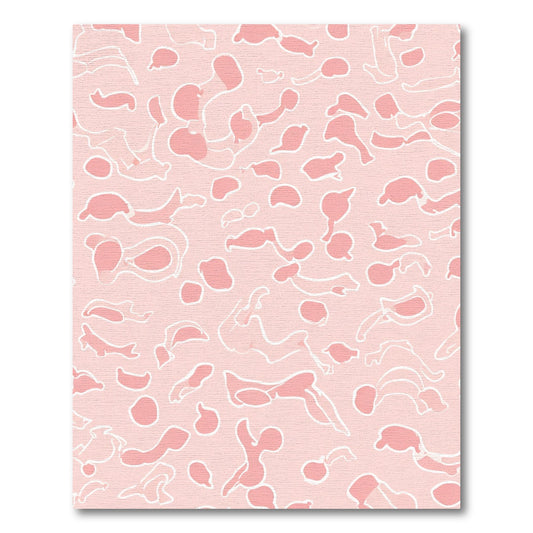 Soft Pink Abstract Amoeba Forms Rug